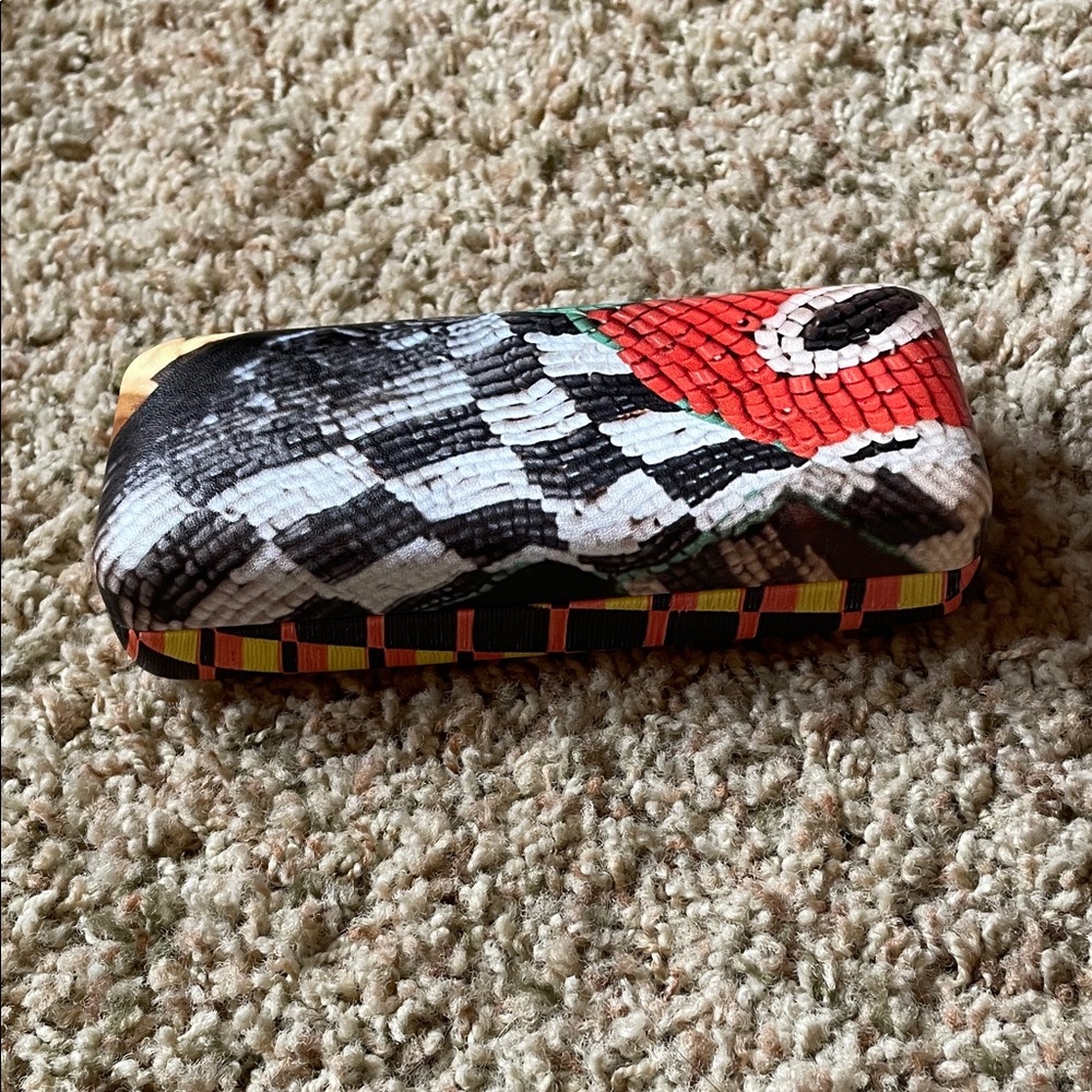 Colorful Snake Print Glasses Case